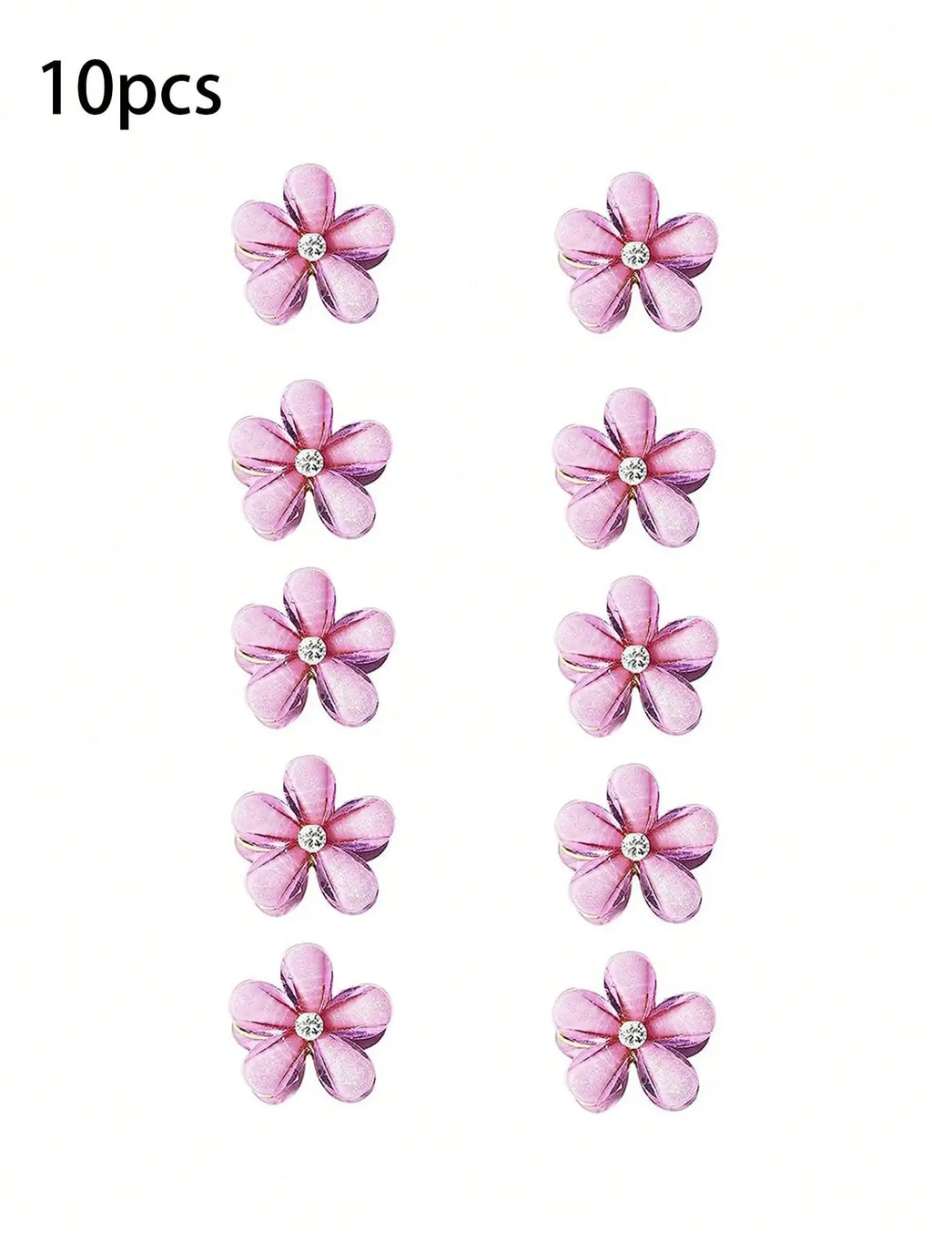6/10PCS Cute Mini Flower Hair Claw Clips Colorful Opal Hairpins Sweet Small Hair Accessories for Girls Fashion Hair Accessories
