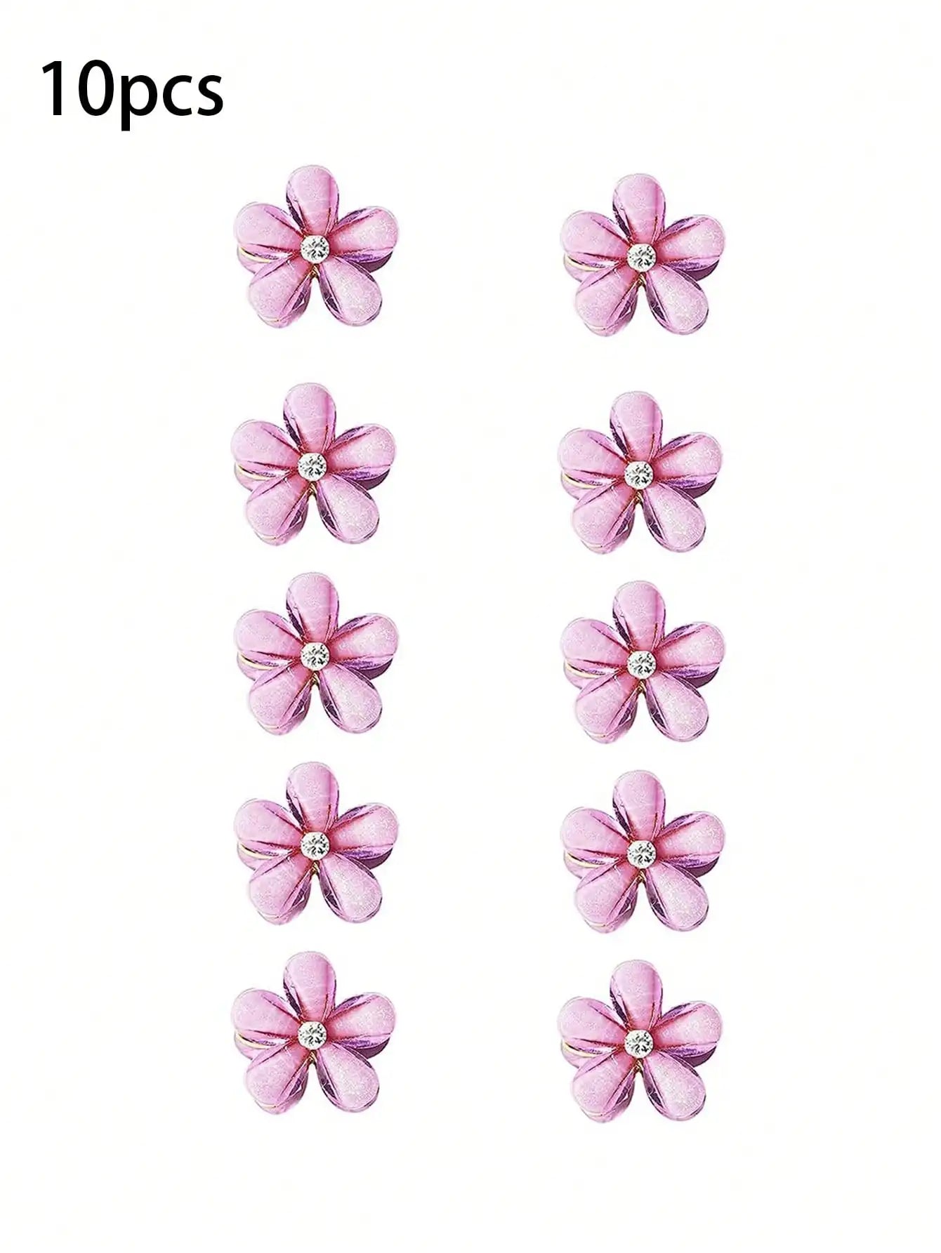 6/10PCS Cute Mini Flower Hair Claw Clips Colorful Opal Hairpins Sweet Small Hair Accessories for Girls Fashion Hair Accessories