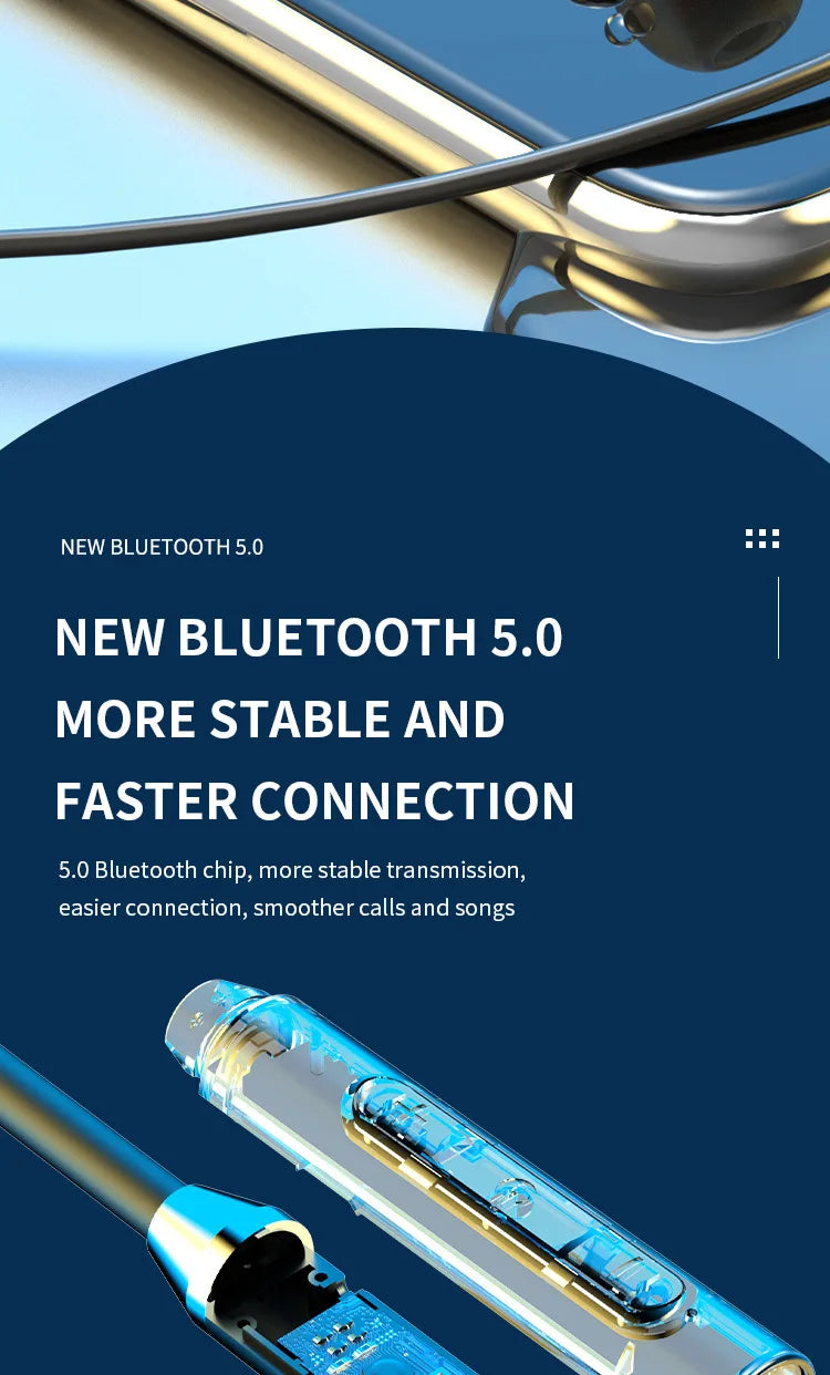 Wireless Bluetooth 5.0 Headphone Neckband Magnetic Earphones Sport Running Earbuds Waterproof Headset With Mic For iPhone Realme
