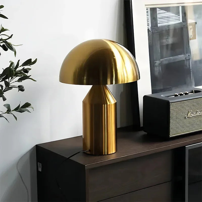 Oluce Atollo Lamp Modern Creative Mushroom Lamp for Bedroom Study Living Room Decoration Gold White Black Bedside Table Lamp