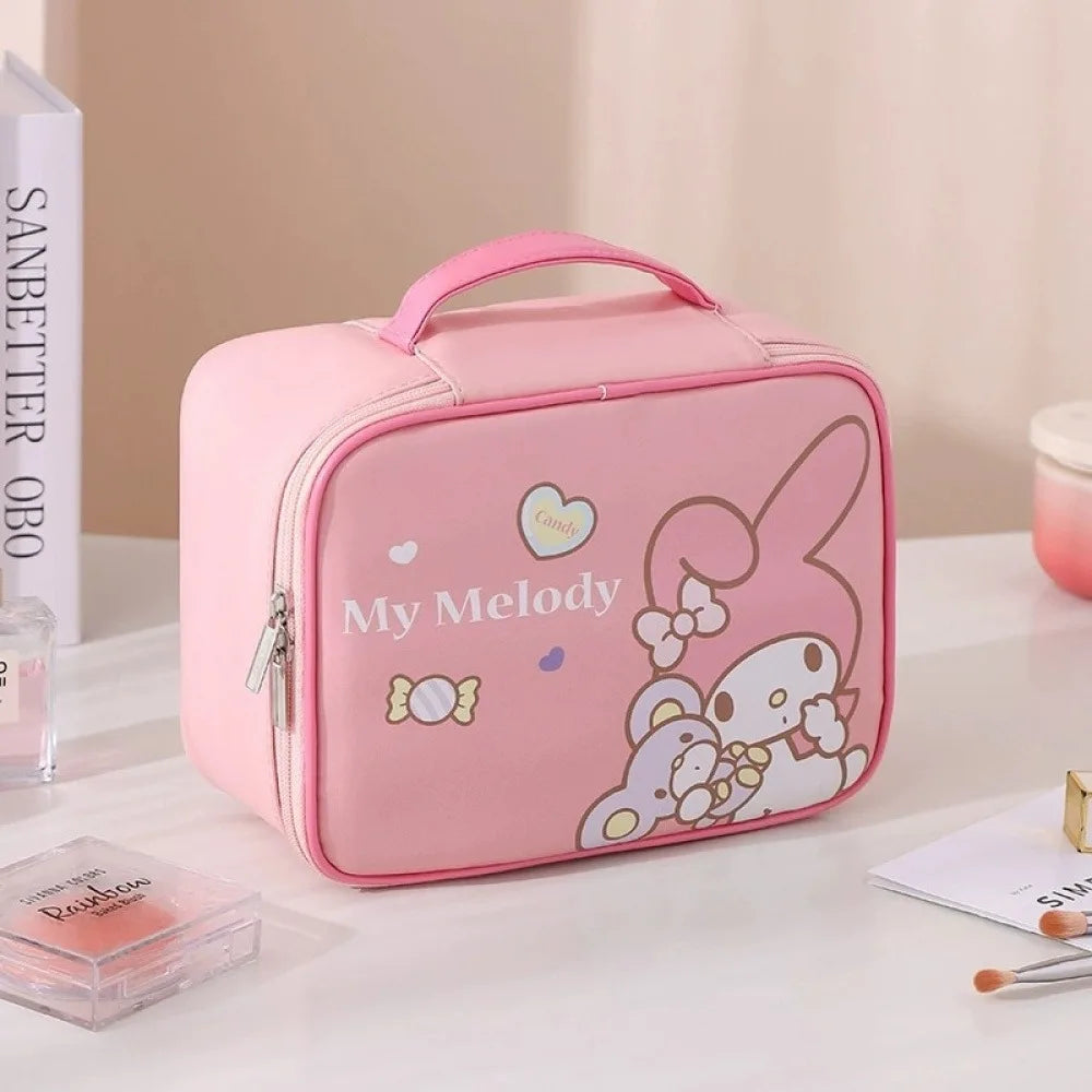 Detachable multifunctional Sanrio My Melody Hello Kitty makeup bag, waterproof, wear-resistant, large-capacity, portable storage