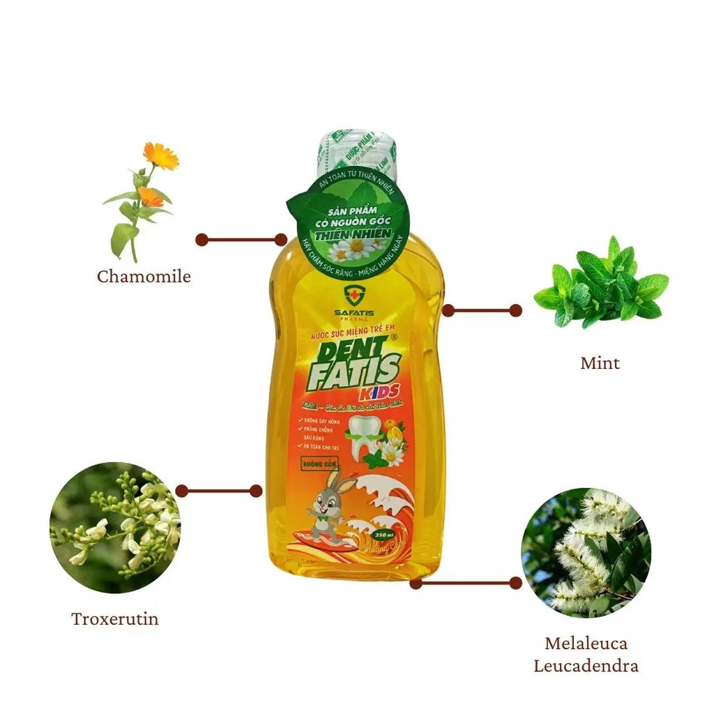 Herbal Kids Mouthwash Natural Fresh Breath Oral Care Anti-Bacteria Safe Daily Herbal Rinse
