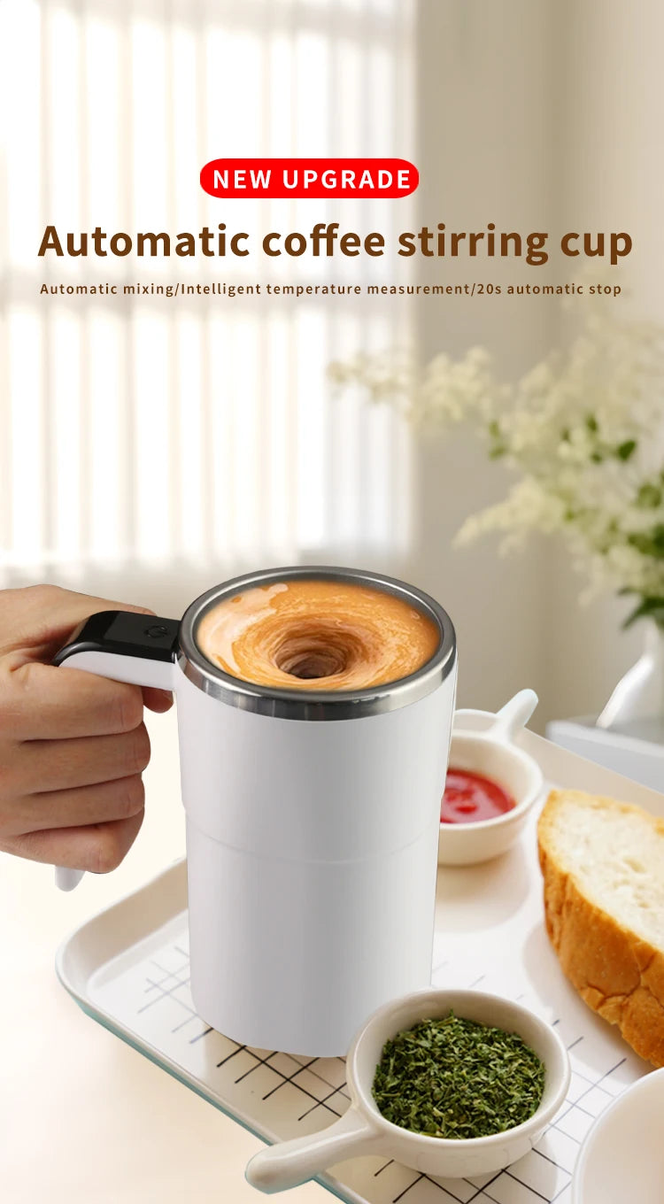 380ML Mini Electric Coffee Self Mixing Mug IP67 Waterproof Food Safe Coffee Mug USB Rechargeable Automatic Magnetic Cup For Tea