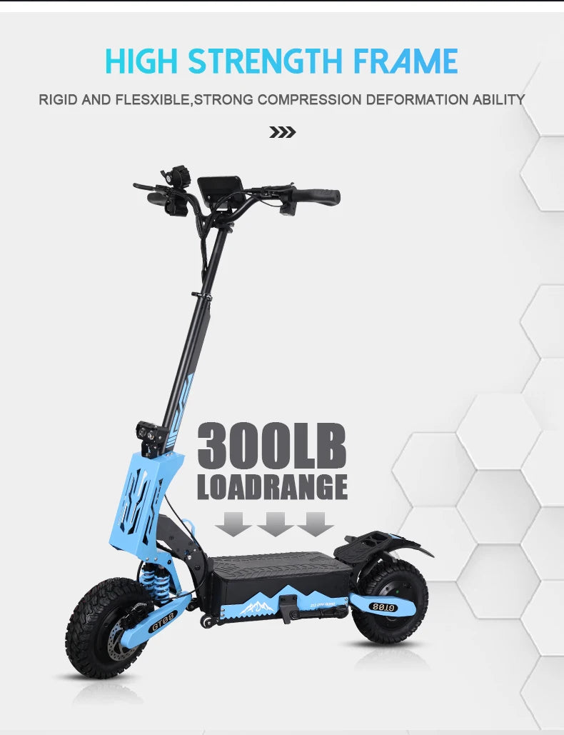 5600W Adult Electric Scooter Dual Motor Top Speed Sport Folding E-Scooter with Detachable Seat