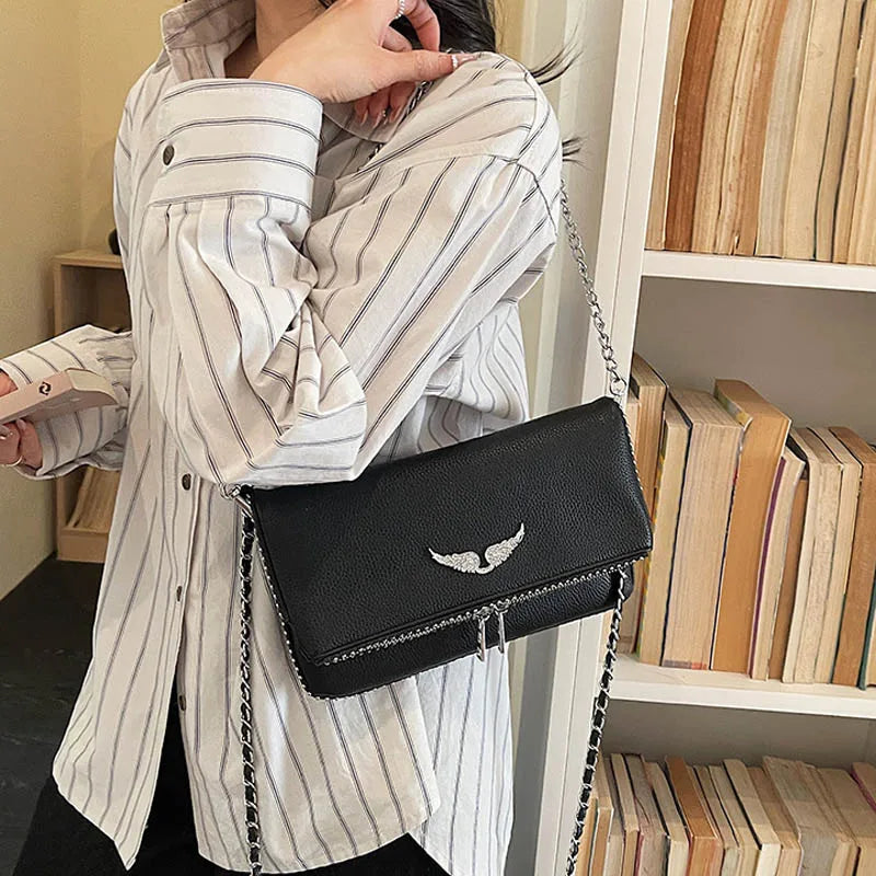 2026 Fashion Underarm Shoulder & Crossbody Bag, Wing Mini Square Bag for Women,Cute Small Purse, Versatile Chic Handbag