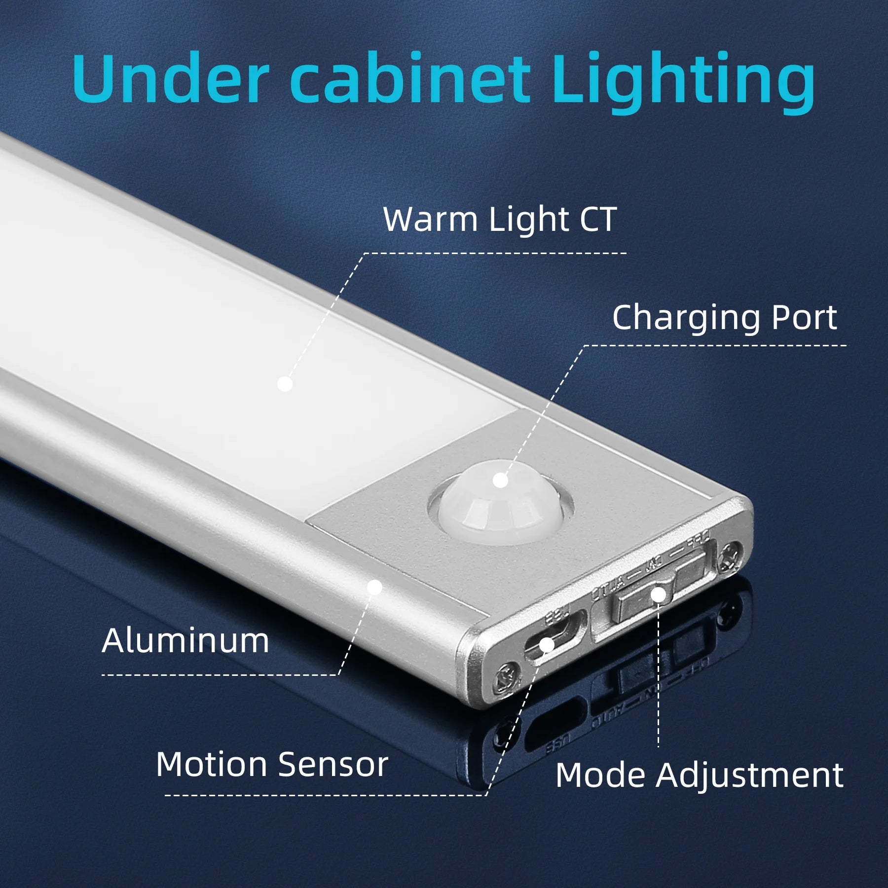 Cabinet Lights Motion Sensor LED Wireless USB Under Ultra Thin Night Light For Kitchen Cabinet Bedroom Wardrobe Indoor Lighting