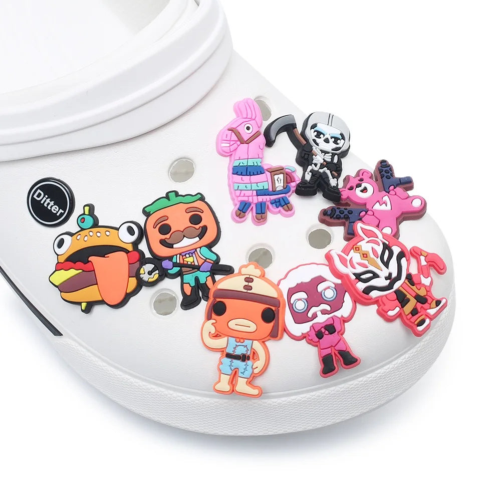 10-21pcs Game Characters Popular Shoe Charms Cartoon Shoes Accessories Decoration Buckle Fit Clog Sandal Wristbands Accessory