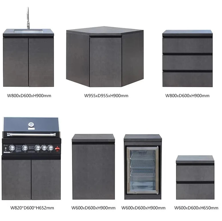 Custom Modular Outdoor BBQ Backyard Kitchen 304 Stainless Steel Outdoor Kitchen Can Assemble Freely Sink Refrigerator
