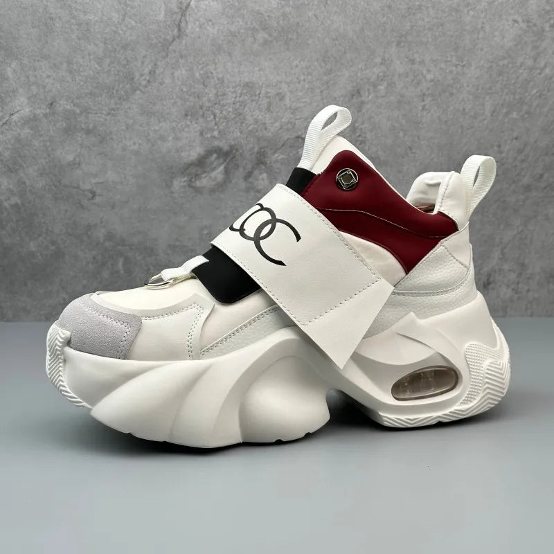 Men's Sport Shoes Comfortable Casual Running Shoes 2025 Spring Autumn Thick Bottom Heightening Korean Style Versatile Dad Shoes