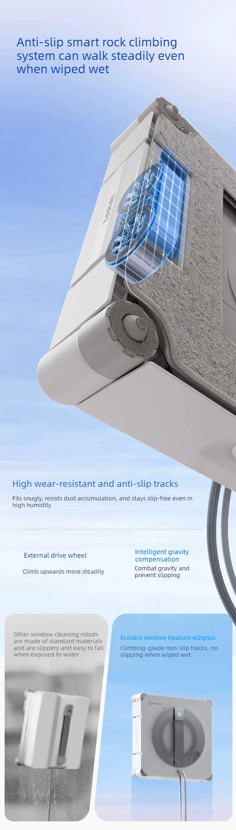 ECOVACS W2S PLUS Window Cleaning Robot Multi functional Automatic Electric Window Glass Cleaner Smart Cleaning Machine