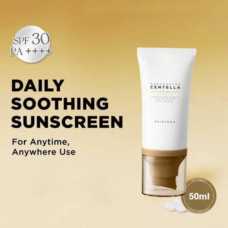 Korean Centella Ampoule Serum,Air-fit Suncreen Light SPF30 PA+++,Daily Suncreen Face Anti-Aging Serum Original Skincare Products