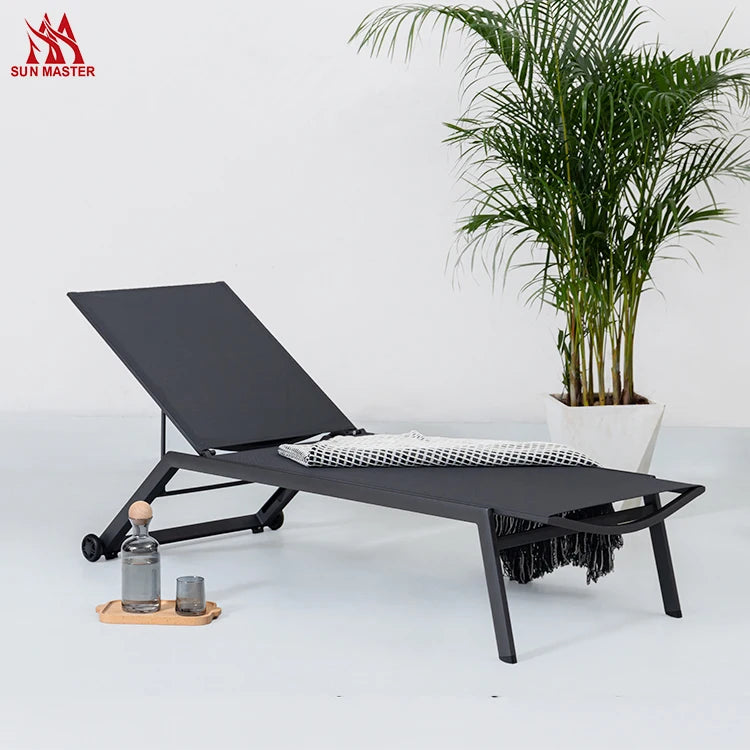 Garden Patio Furniture Adjustable Reclining Aluminum Sunbed Beach Hotel Stackable Outdoor Swimmning Pool Sun Lounger