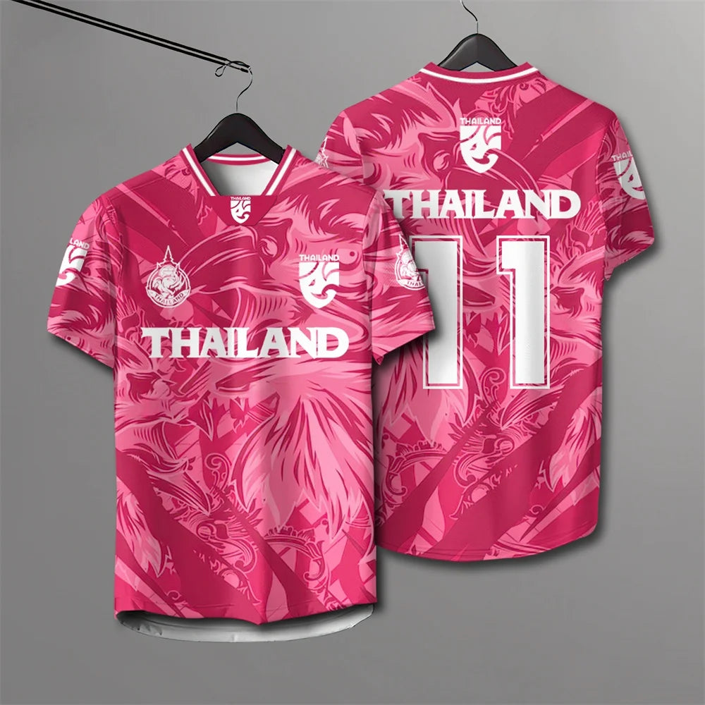 Thailand 3D Printed Short Sleeved Summer Street T-shirt Men's Breathable T-shirt Lightweight And Comfortable Short Sleeved Tops