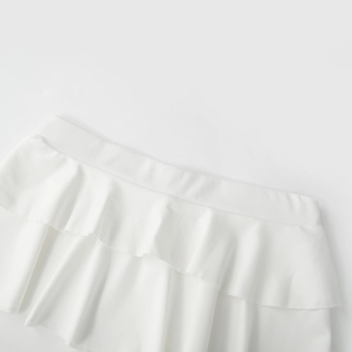 Women's Summer Mini Skirt Low Waist Solid Color Lingerie Skirt Ruffle Hem Skirt Role Play Schoolgirl Costume