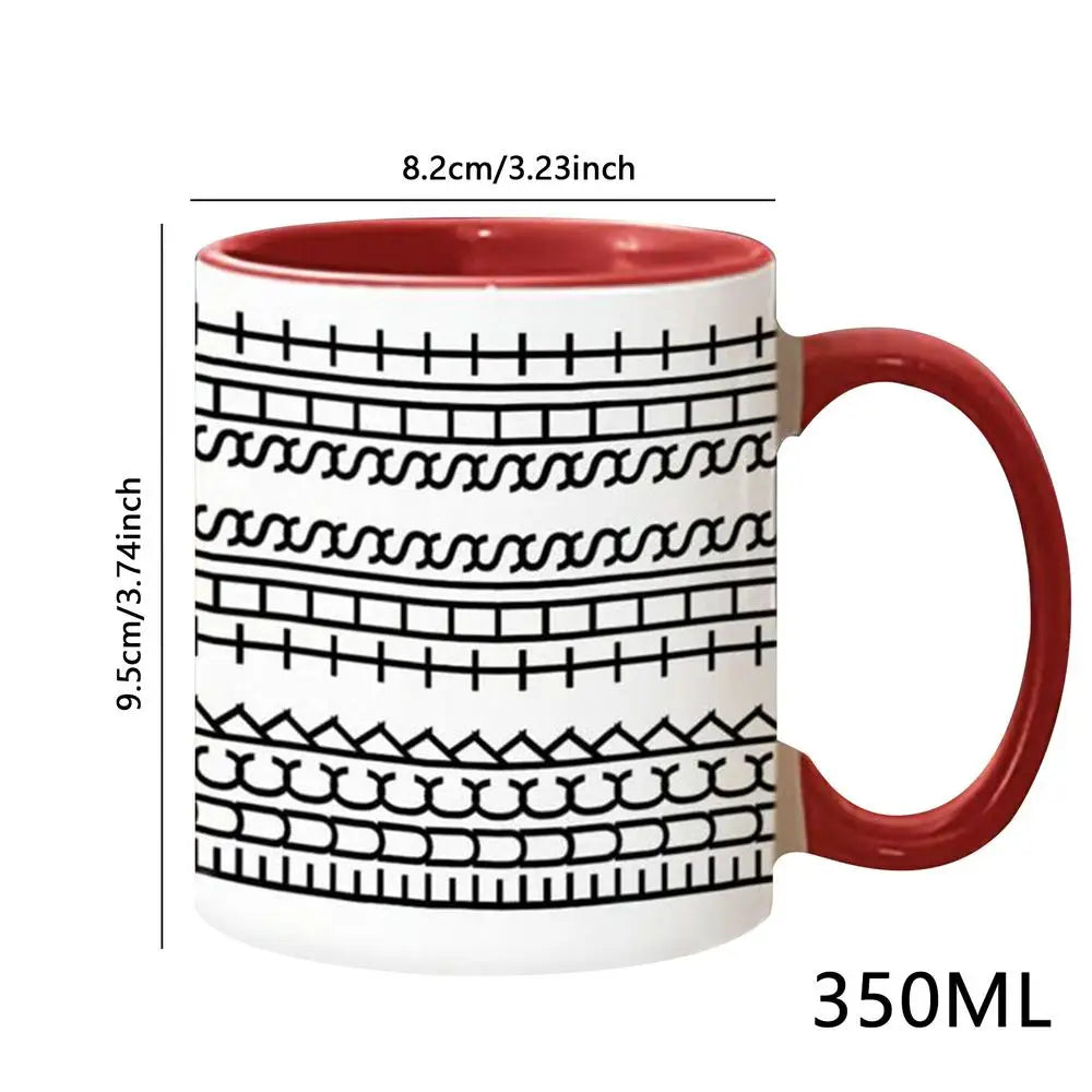 11.83 oz Coffee Mug with Handle Tea Cup Novelty Microwave-Safe Coffee Cup Ceramic Drinking Cup Desktop Ornament for Kitchen Home