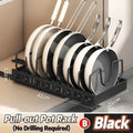 Kitchen Cabinet Pull Out Tray Organizer with Slide Rails Adjustable Storage Rack for Pots Pans and Dishes