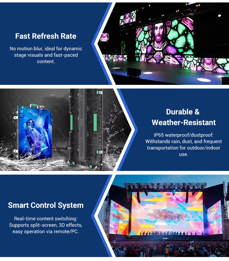 P3.91 IP65 Quick Setup LED Video Wall Multi-Scene Mall Rental Advertising Panel Screen