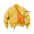 American Style Thickened Baseball Uniform Autumn Winter Army Green MA-1 Bomber Jacket Plus Size Stand Collar Work Jacket For Men