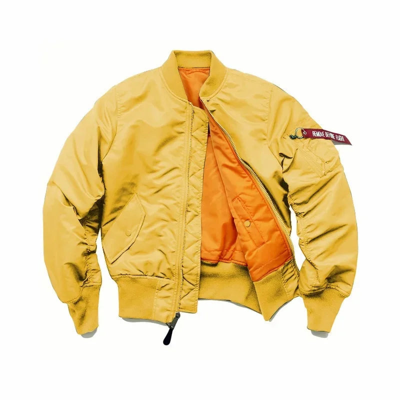 American Style Thickened Baseball Uniform Autumn Winter Army Green MA-1 Bomber Jacket Plus Size Stand Collar Work Jacket For Men