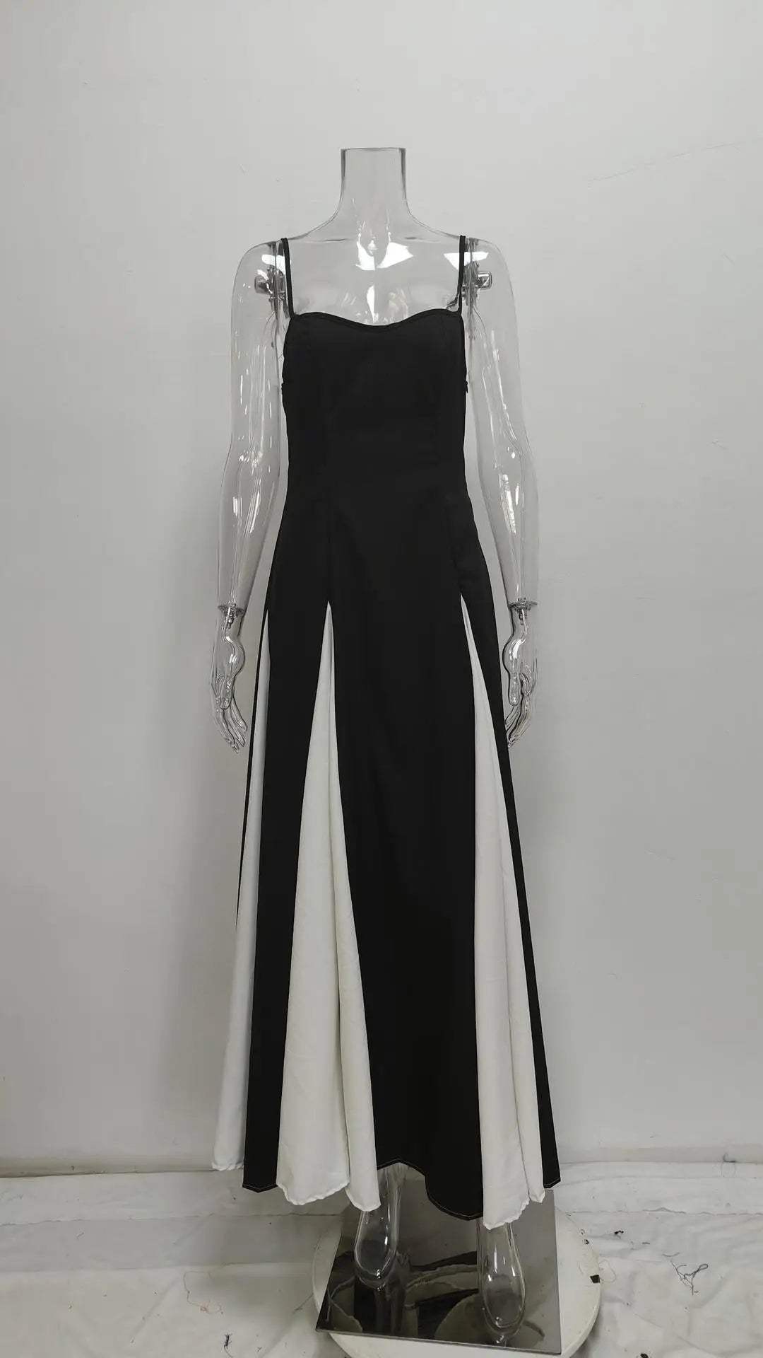 Summer U-neck Casual Female Vintage Elegant Spaghetti Strap Dress Women Elegant Solid Sleeveless A-line Midi Women's Dresses