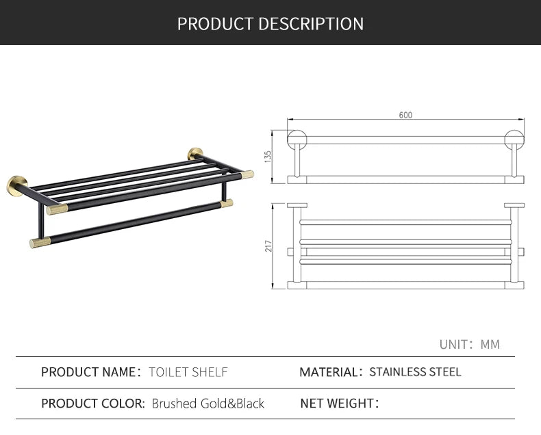 SANLUOIS High Quality SUS 304 Stainless Steel Bathroom Accessories Wall Monted Toilet Showerroom Towel Rack Bathroom Set