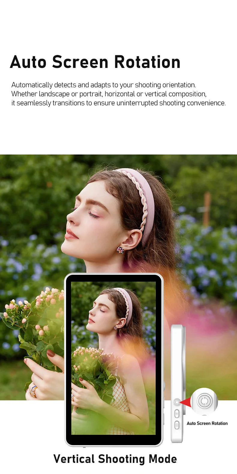 Smartphone Magnetic Monitor Screen Projector Phone Rear Camera Selfie For Vlog Live Stream Video Recording For Android iPhone