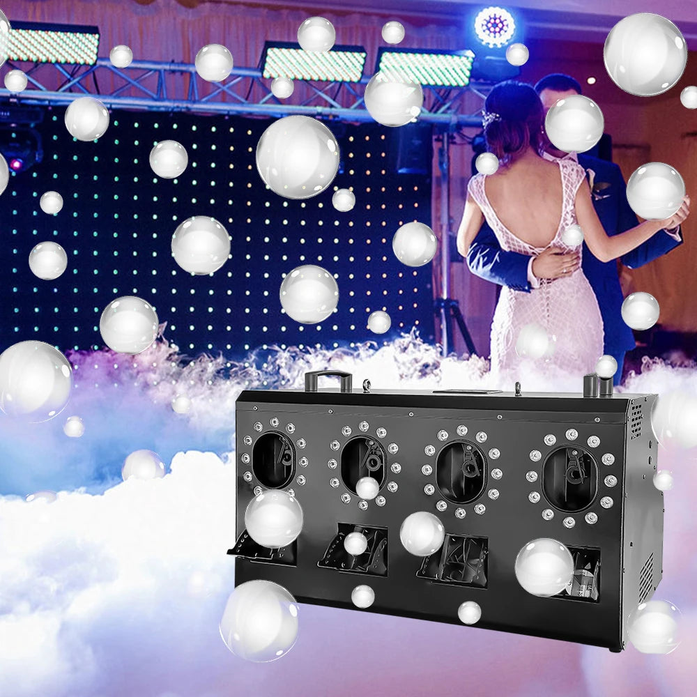 3000W 1500W LED Smoke Bubble Machine Four Holes Double Holes Party Wedding Bubble Spray Machine DMX for Stage Special Effect