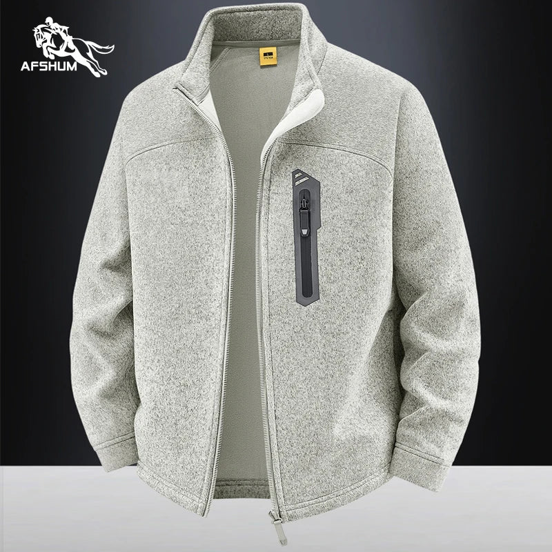 Jacket Mens M-4XL 5XL Autumn Winter New Fleece Thickening Mens Jackets High Quality Men's Casual Coats Keep Warm Jacket 26611