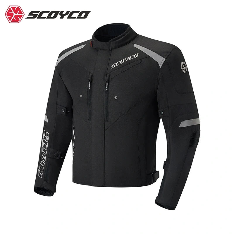 Scoyco Motorcycle Jacket Winter Waterproof Windproof CE1 Anti Fall Detachable Thermal Liner Reflective Motorbike Riding Jacket
