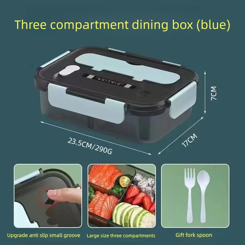Transparent Lunch Box for Kids Food Storage Container with Lids Leak-Proof Microwave Food Warmer Snacks Bento Box Japanese Style