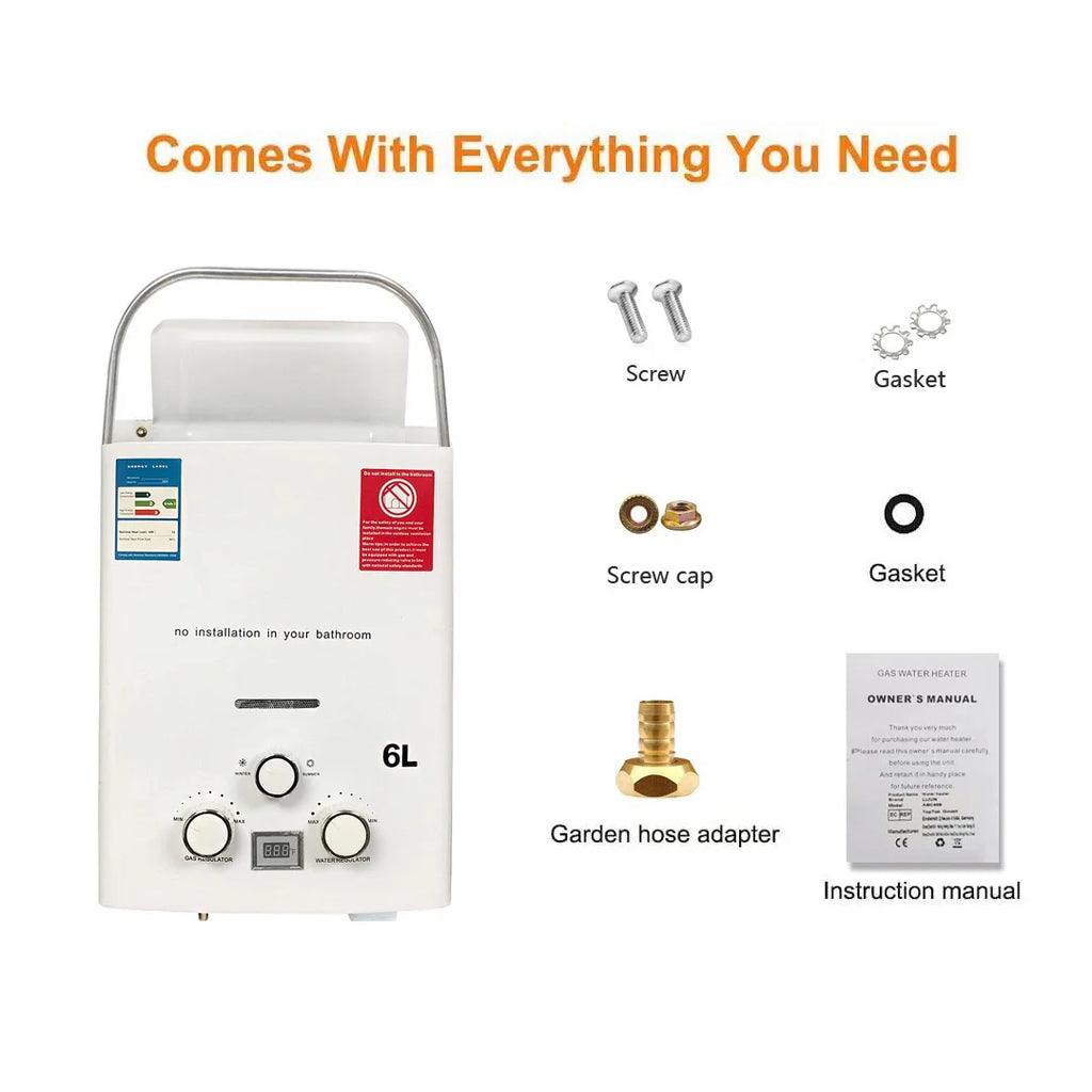 New Portable Gas Water Heater for RV Outdoor Camping Handheld Instant Hot Water Device