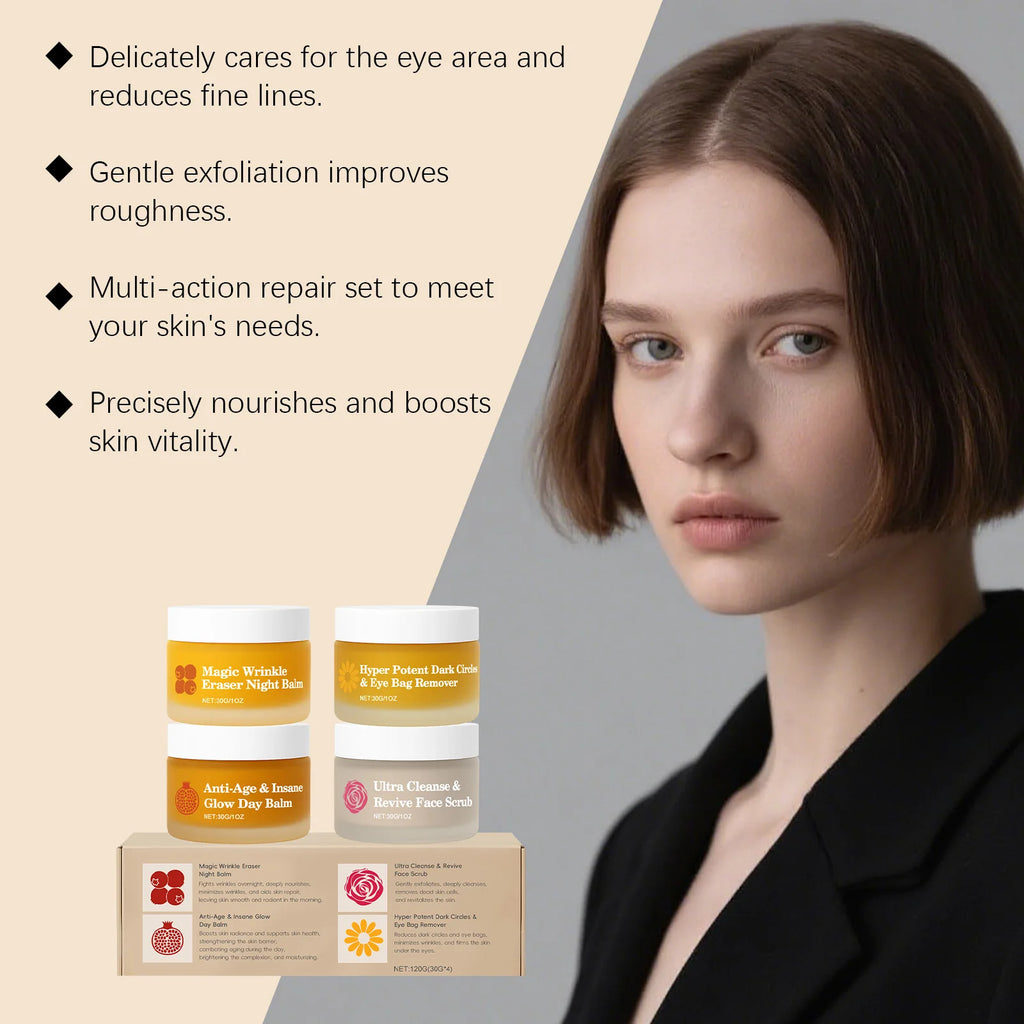 Korean 4in1 Day Night Facial Cream Set Remove Fine Line Shrink Pore Strengthen Firming Lasting Brighten Day Night Eye Care