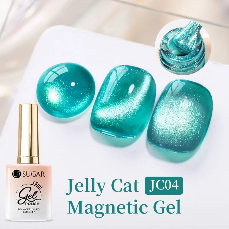 UR SUGAR 15ml Cat Magnetic Gel Jelly Glass Full Coverage Varnis Magnetic Gel Soak Off UV LED Gel Autumn Winter Xmas Manicure