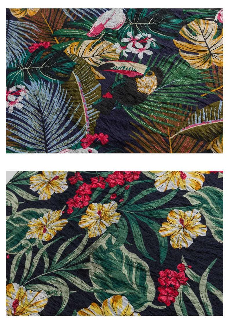 Legible Summer Casual Short Sleeve Shirts Men Floral Shirts Male Flower Loose Hawaiian Shirts Man