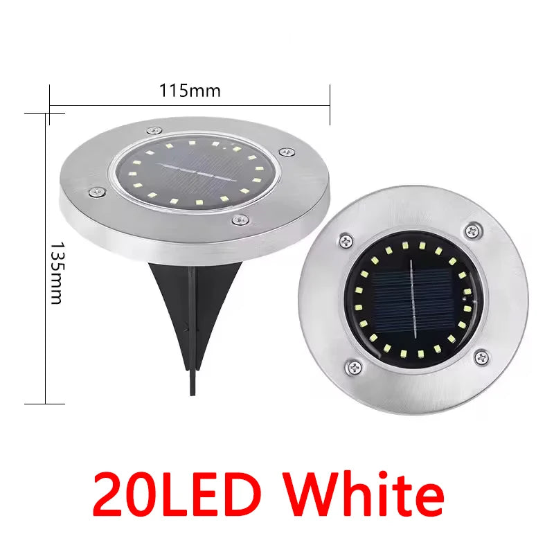 1/4/8Pack Solar Lights Outdoor 8/20LEDs Disk Underground Lamp Spotlight Buried Solar Light for Home Garden Lawn Yard Decoration