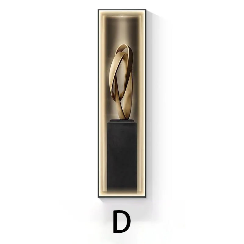 Led Modern Light Luxury Entrance Decoration Painting Slender Entrance Wall Painting High-end Hanging Painting Corridor Wall Lamp