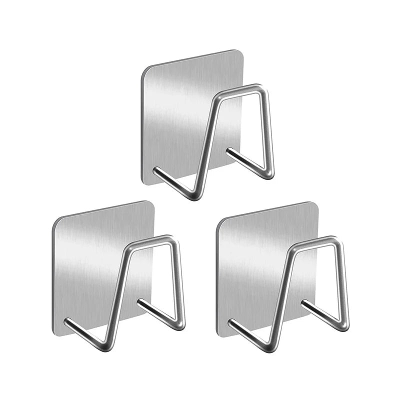 Kitchen Stainless Steel Sink Shelf Sponges Holders Adhesive Drain Drying Rack Wall Hooks Accessories Storage Organizer