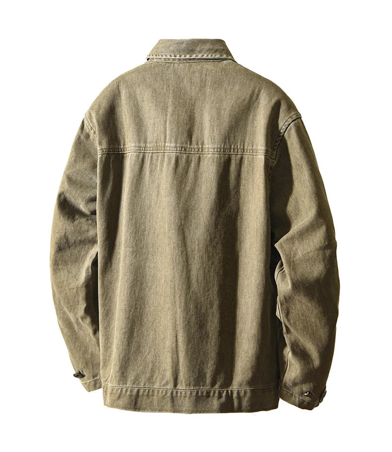 Autumn New Cargo Loose and Comfort 100% Cotton Jackets for Men Vintage Sense of Layering Streetwear Men Shirts AZ889