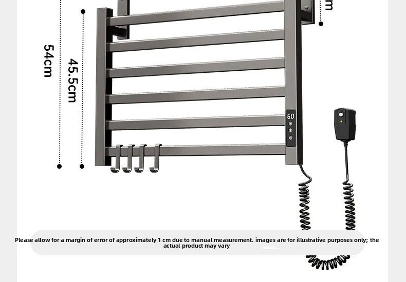 4-layer Intelligent Electric Heated Towel Rack Dryer With Fast Sterilization And Wall Mounted  No drilling required