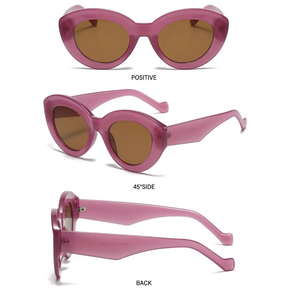 Ins Popular Retro Eyewear Oval Sun Glasses Oversized Sunglasses Sun Glasses Thick Frame