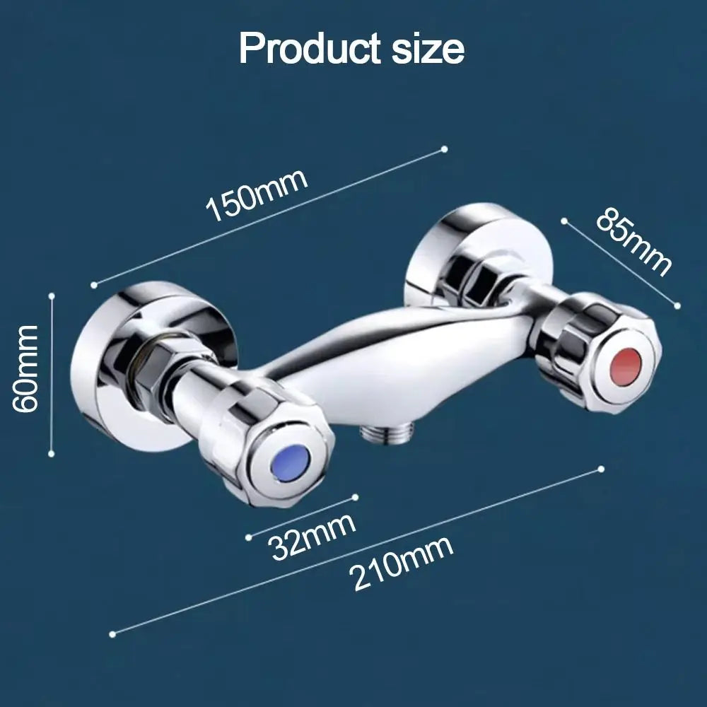 Modern Metal Out Water Inlet Valve Double Control Hot and Cold Double Shower Faucet Valve Wall Mounted Diverter Valve