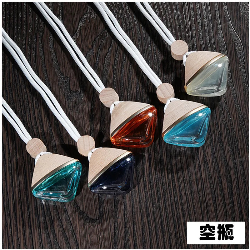 Perfume Bottle Glass Air Freshener Car Fragrance Ornament Pendant Hanging Mini Auto Ornament Essential Oils Diffuser Bottle