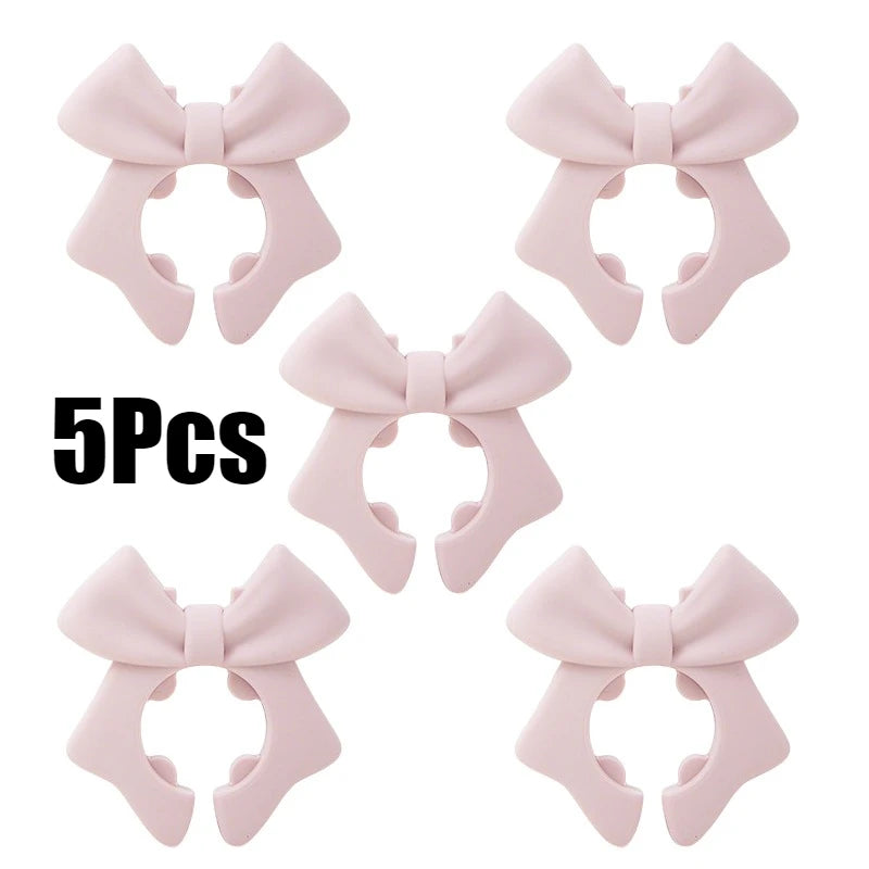 Bow Silicone Spatula Rack Multi-function Pot Clip Bowknot Anti Scalding Overflow Spatula Holder Spoon Rests Kitchen Gadgets