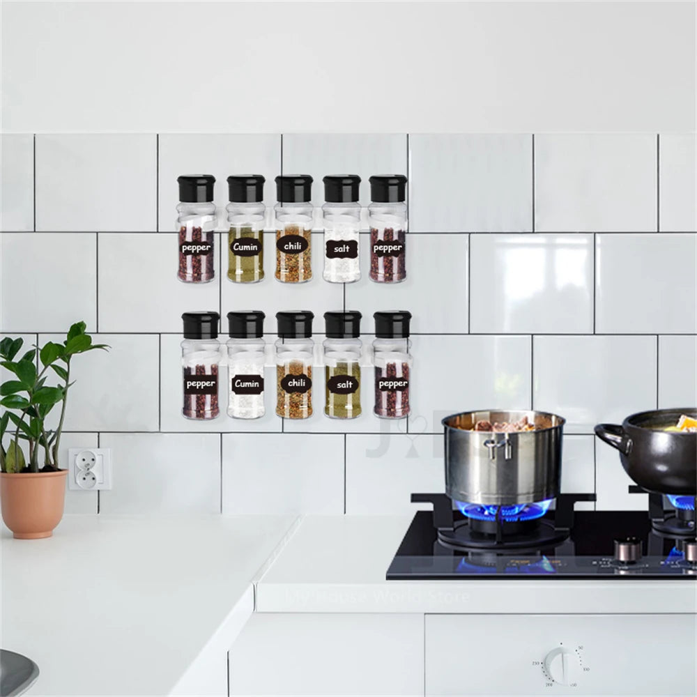 5/10/15/20PC Jars for spices Salt and Pepper Shaker Seasoning Jar spice organizer Plastic Barbecue Condiment Kitchen Gadget Tool