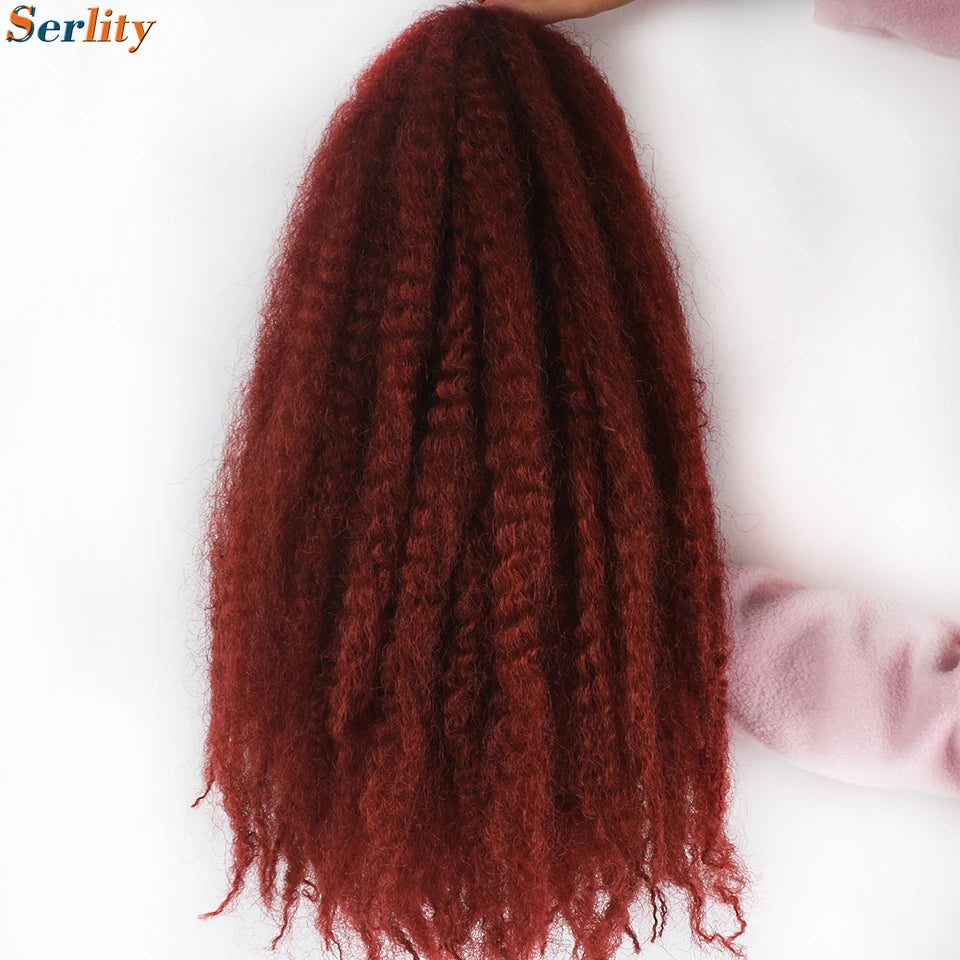 Marley Twist Braiding Hair Pre Stretched 1- 6 Packs Ombre Afro Kinky Curly Crochet Hair for Faux Locs Jumbo Marley Twists Hair