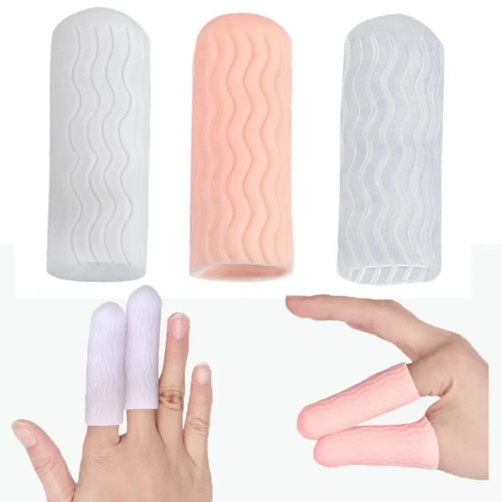 2Pcs Silicone Gel Tube Hand Bandage Finger Protector Anti-cut Heat Resistant Finger Sleeves Great Cooking Kitchen Tools