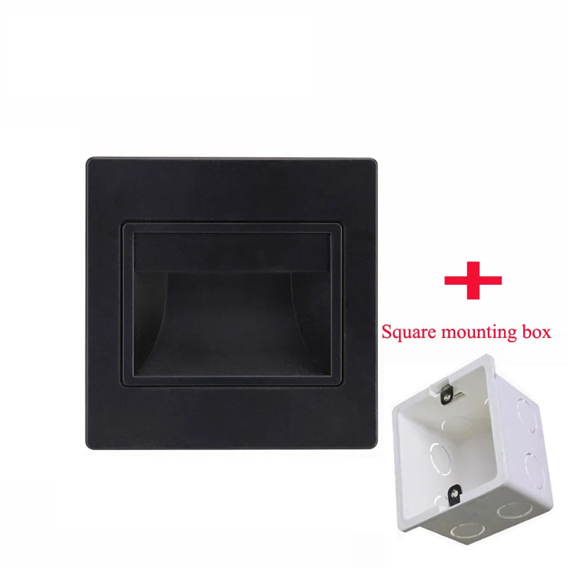 LED Step Light 1.5w Indoor Stair Lamp Wall Corner Night Lights Square Staircase Lamps For Villa Hotel Pathway Lobby Stairway