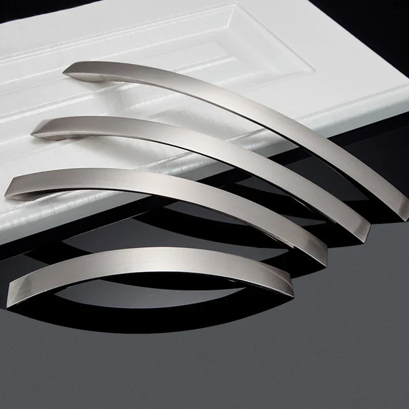 Modern Cabinet Handles Kitchen Door Handles Drawer Knobs Aluminum Alloy Wardrobe Door Handles Brushed Modern Style Hardware