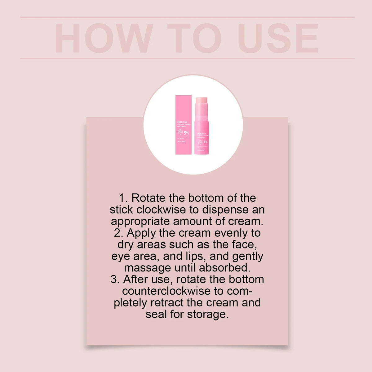 Moisturizing Balm Stick Collagen Hydrating Smoothing Nourishing Face Neck Care Silky Lightweight Portable Skincare Cream Stick