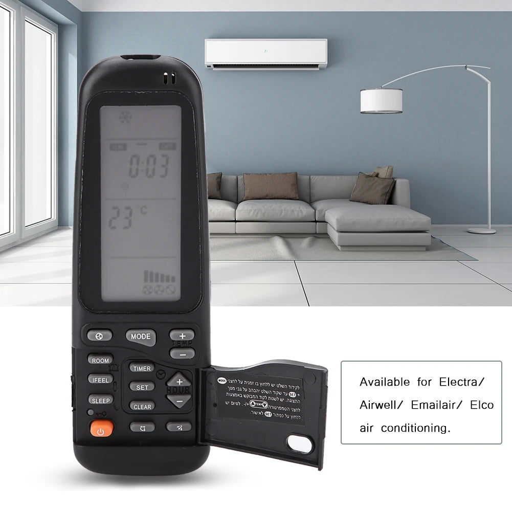 25 in 1 Universal Air Conditioner Remote Control for Electra Airwell Emailair Elco RC3 Cool Dehumidify Fan Timer LED Not Battery